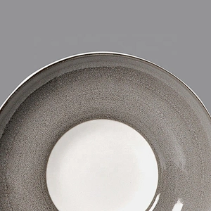 customized logo restaurant round deep fruit ceramic salad plate