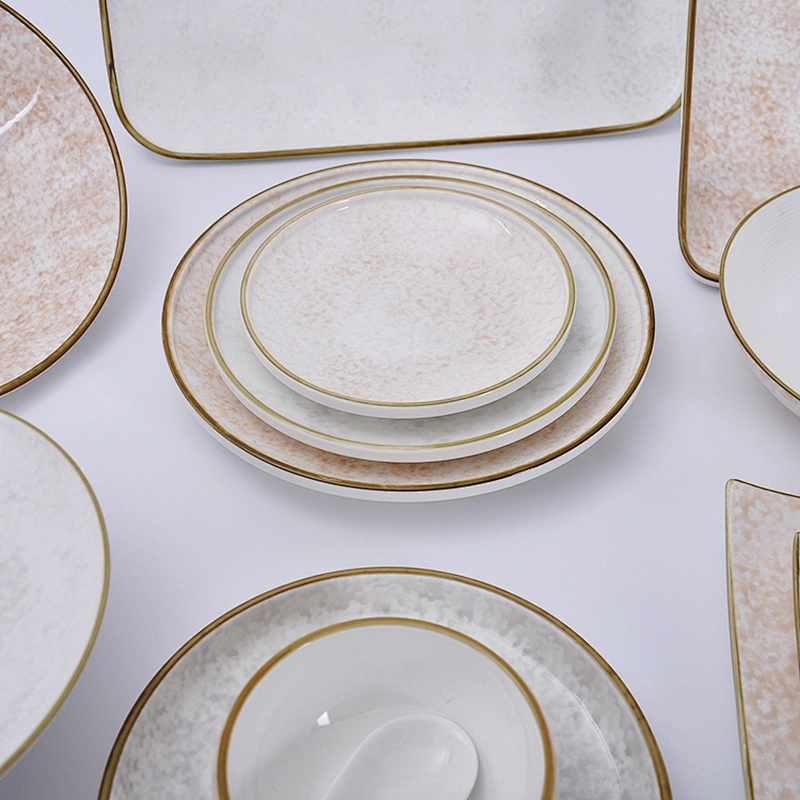 Manufacturer Good Quality Colorful Glazed Werstern Nordic Style Plate Sets for Restaurant Hotel