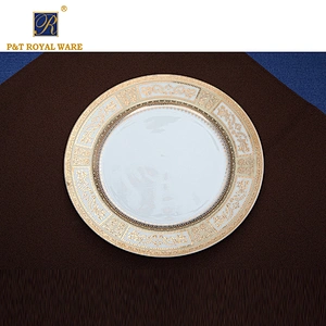 P&T Royal Ware Popular Design Bone China Decal Gold Dishes Plates for Dinner