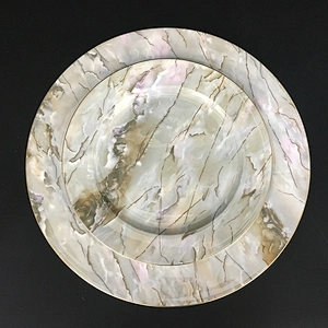 P&T Royal Ware bone china gold rim marble plate dinnerware sets luxury tableware ceramic dinner plates marble