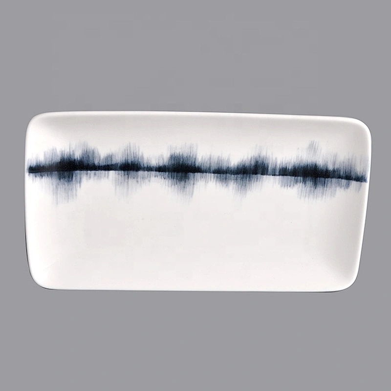 wholesale glazed rectangle crockery porcelain japanese ceramic plates sushi restaurant