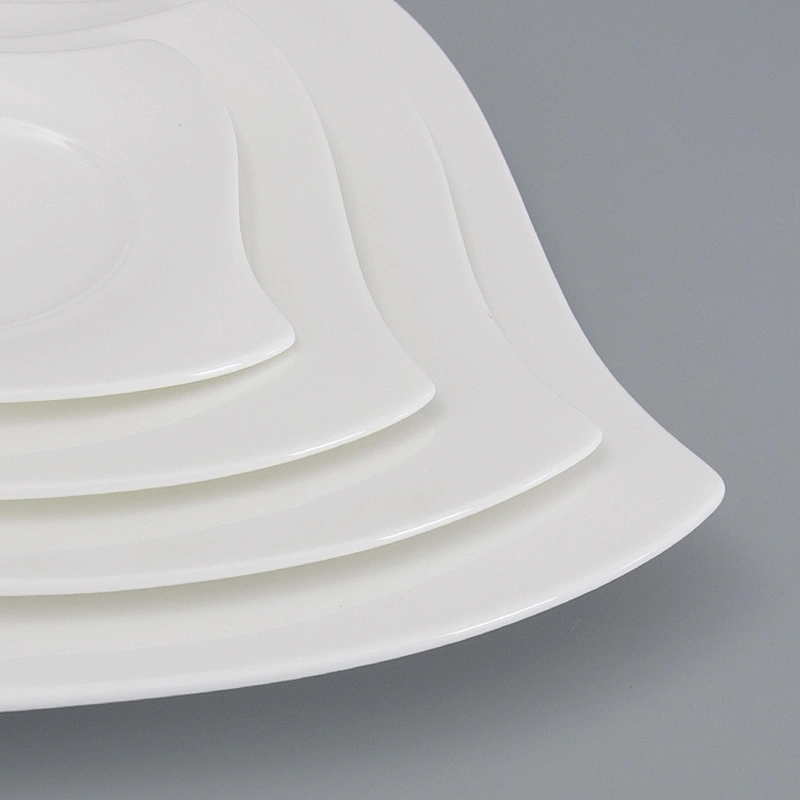 P&T Hotel Ceramic Plates Bone China White Ceramic Dinner Plate 8 Inch Plate,White Porcelain Ceramic plate