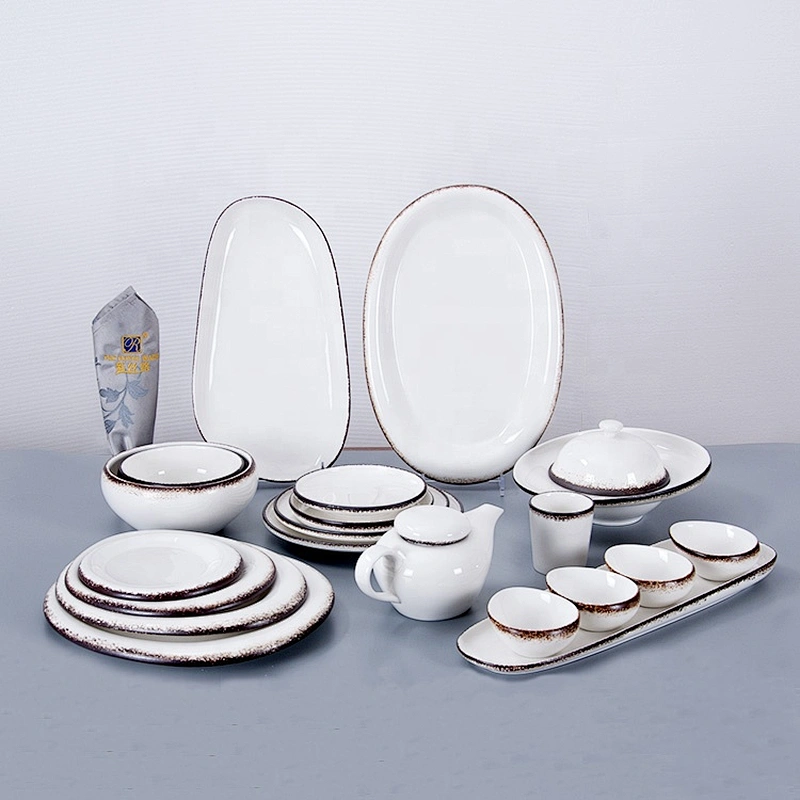 Wholesale Crokery Restaurant Tableware Porcelain Hotel and Restaurant Plates