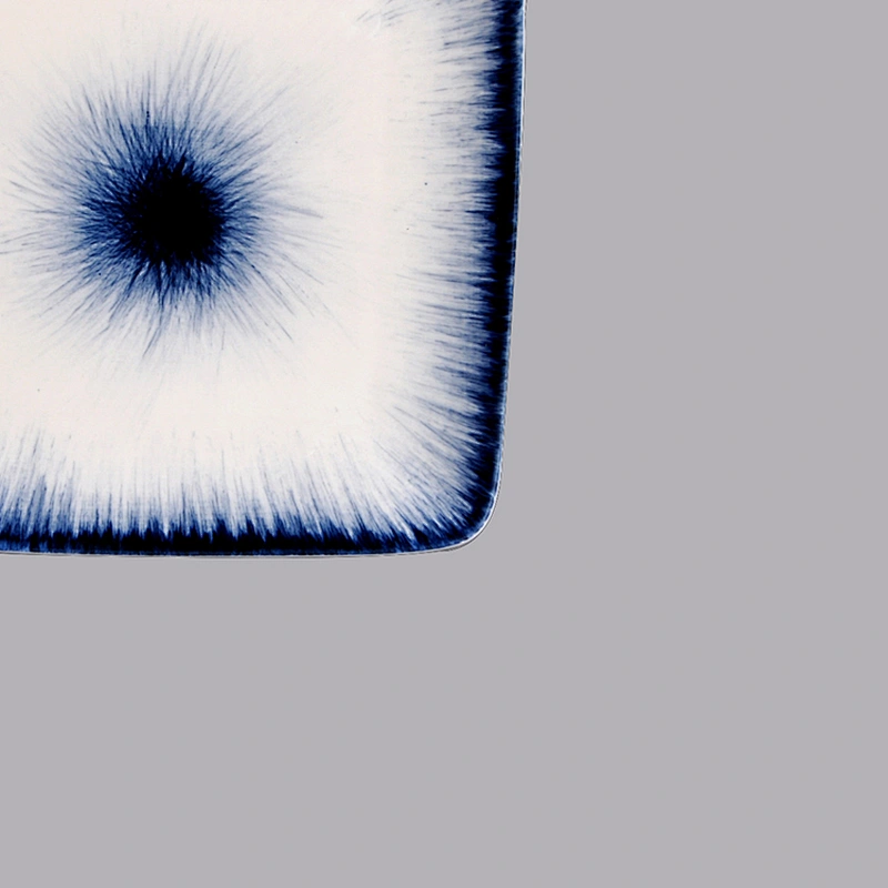 wholesale cheap restaurant hotel porcelain white blue square dinner plates