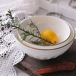 luxury white Embossing crockery ceramic bone china porcelain gold rim dinnerware sets