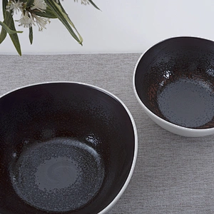 factory bulk custom printed glazed irregular restaurnat porcelain white matte ceramic bowl