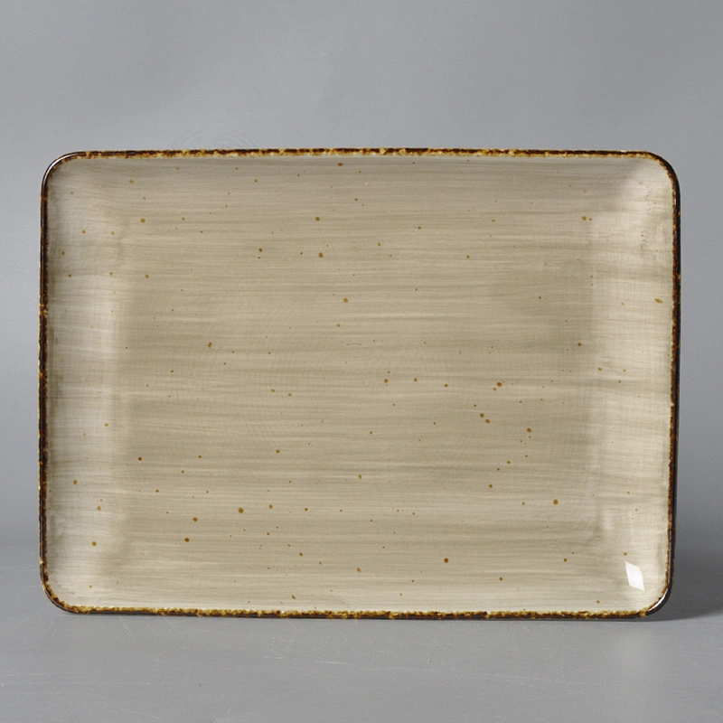 P&T ROYAL WARE  Warm Tones  New Design Smooth Grazed Table Top Rectangle Ceramic Restaurant Hotel catering  Plates Dinner Plate