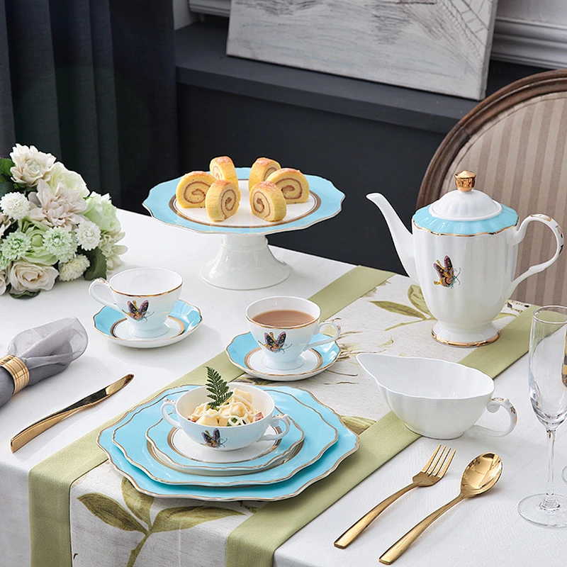 2020 new bone china gold rim wedding charger plates sets dinnerware