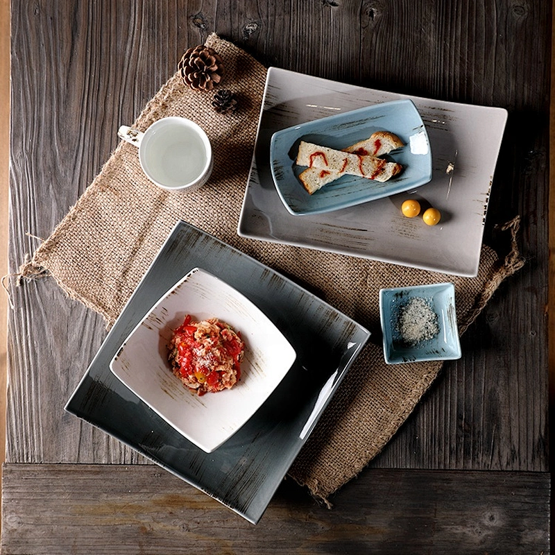 mini small glazed square corner shape porcelain soy sauce dish ceramic dipping bowl