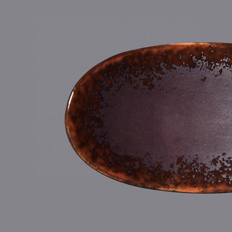P&T Royal Ware oval rust glazed ceramic porcelain chopstick holder rack