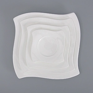 P&T Hotel Ceramic Plates Bone China White Ceramic Dinner Plate 8 Inch Plate,White Porcelain Ceramic plate