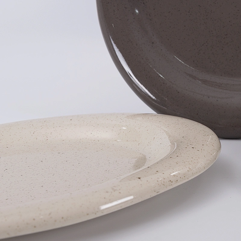 round vintage dinning catering restaurant ceramic plate set for steak meat