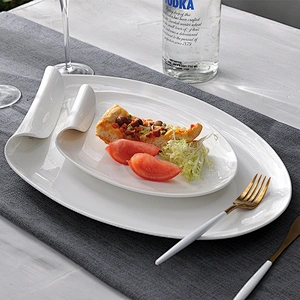 Royal Ware Round White Porcelain Catering Plates Ceramic Dinner Plates Sets Dinnerware for Restaurant