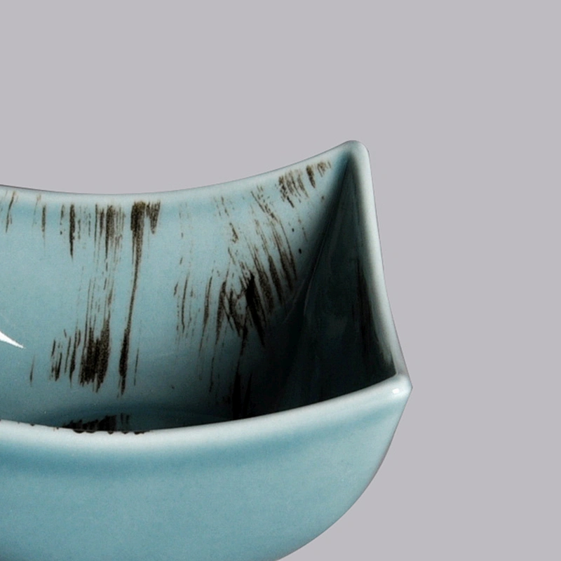 square corner shape ceramic porcelain serving soy sauce dipping bowl