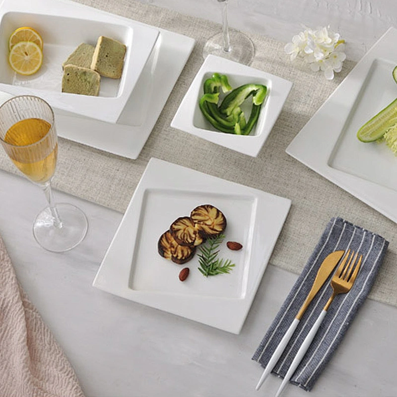 Porcelain Hotel Plate Ceramic Dishes Dinner Luxury Ceramic Dishes Restaurant Ceramic Plates Dishes
