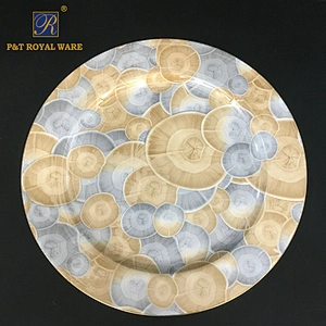 P&T Royal Ware 4 PCS Bone China Tableware Set Marble Design Plate Coffee Cup and Saucer