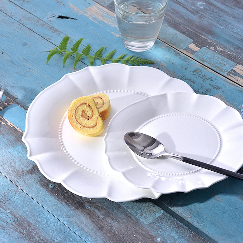 Porcelain Dinnerware Set Ivory White China Ceramic Dinner Plate Set