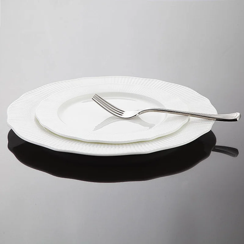 Wholesale White Crockery Bone China Restaurant Tableware Luxury Ceramic Dinnerware Sets