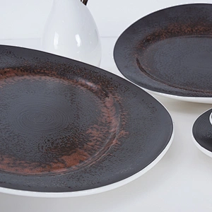 manufacturer wide edage matte irregular restaurant flat salad ceramic fruit plate
