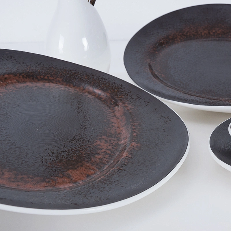 manufacturer wide edage matte irregular restaurant flat salad ceramic fruit plate