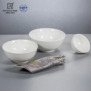 P&T Royal Ware factory custom oem bowl set porcelain salad bowl ceramics serving bowl for restaurant hotelware bowls for soup