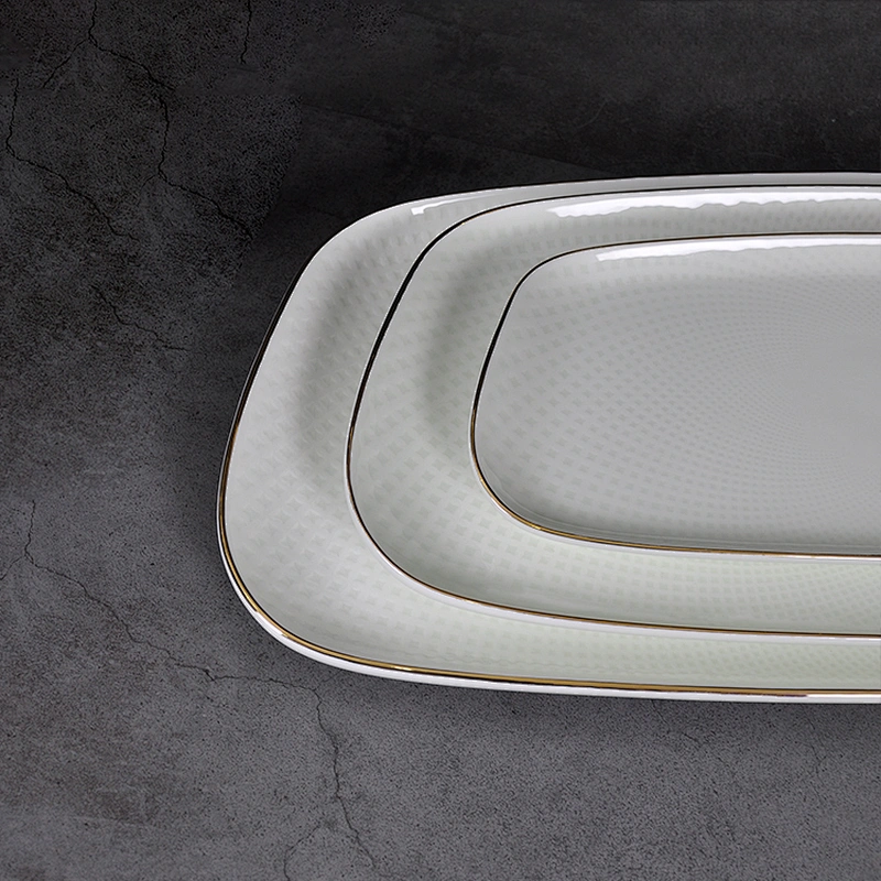Best porcelain dinnerware sets luxuryng tray 16 inch rectangular plate goelegant ld rim