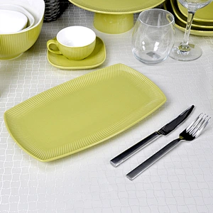 2020 New Product Western Style Crockery Green Dinnerware, Porcelain Rectangle Plates