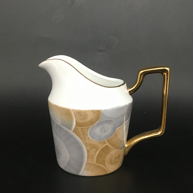 customized marble ceramic coffee cup and saucer bone china coffee tea pot set