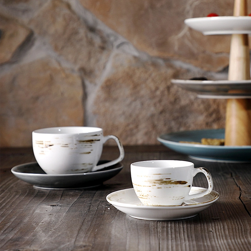 Wholesale White Porcelain On Glazed Tableware Cup Wholesale  Coffee Tea Sets