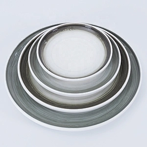 wholesale stock glazed wedding restaurant round porcelain ceramic dinner plate sets