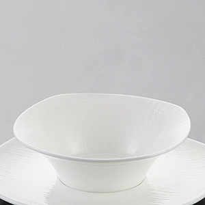 New Design water ripple ceramic bone china bowl deep cereal white porcelain serving bowls