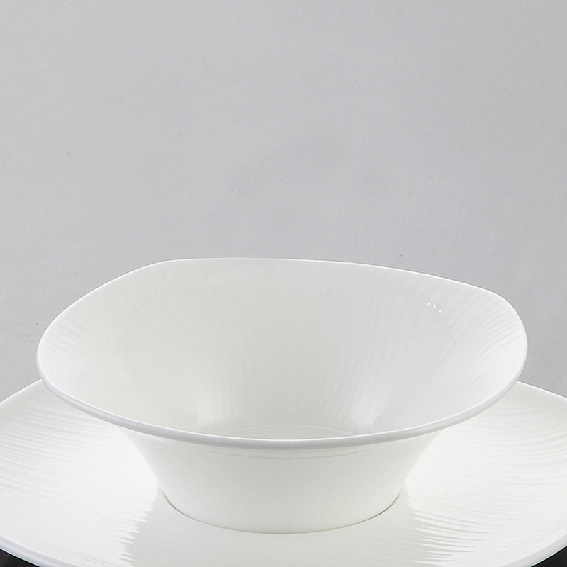 New Design water ripple ceramic bone china bowl deep cereal white porcelain serving bowls