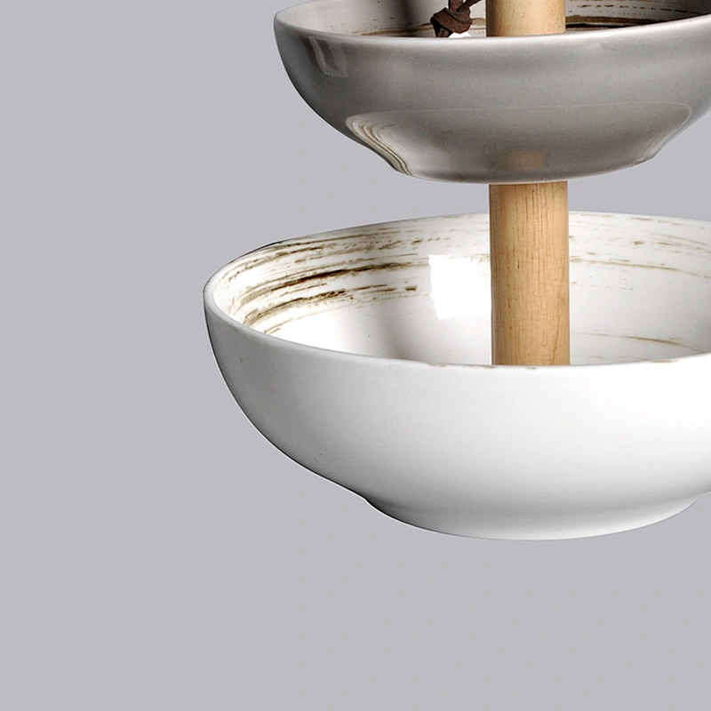 wholesale double layers crockery ceramic porcelain fruit cake dessert bowl tray