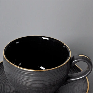 wholesale high quality matt black small coffee cup restaurant ceramic tea espresso cup