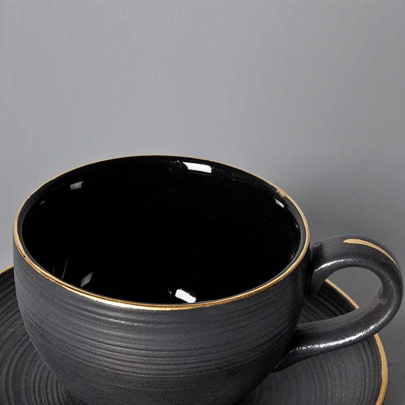 wholesale high quality matt black small coffee cup restaurant ceramic tea espresso cup