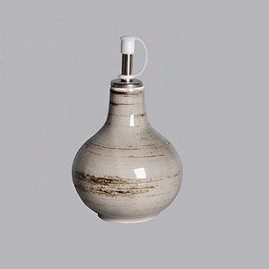 wholesale hotel restaurant kitchenware grey ceramic porcelain oil vinegar bottle with lid