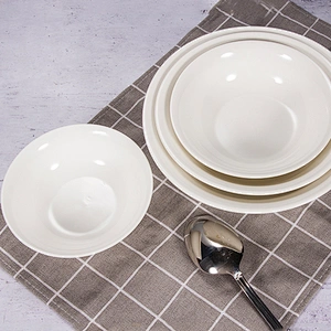 wholesale white hotel restaurant ceramic porcelain serving mixing salad ramen bowl set