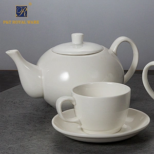 P&T Royal Ware White 500ml Porcelain Teapot Coffee Pot with Lid