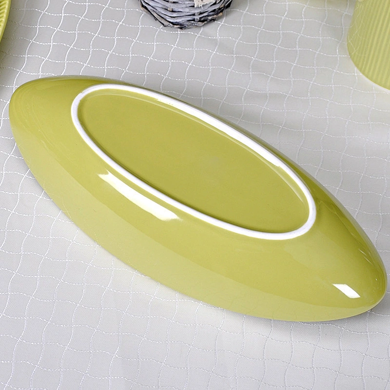 Chaozhou Oval Olives shape Salad Plate, Bowl for Sauce Salad Ceramic Bowl For Hotel Use