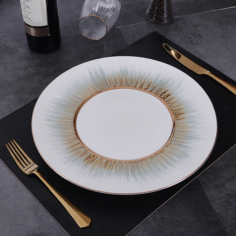 P&T Fancy Colored Charger Plates with Gold Rim,Reactive Color for Multiple Occasions Use.