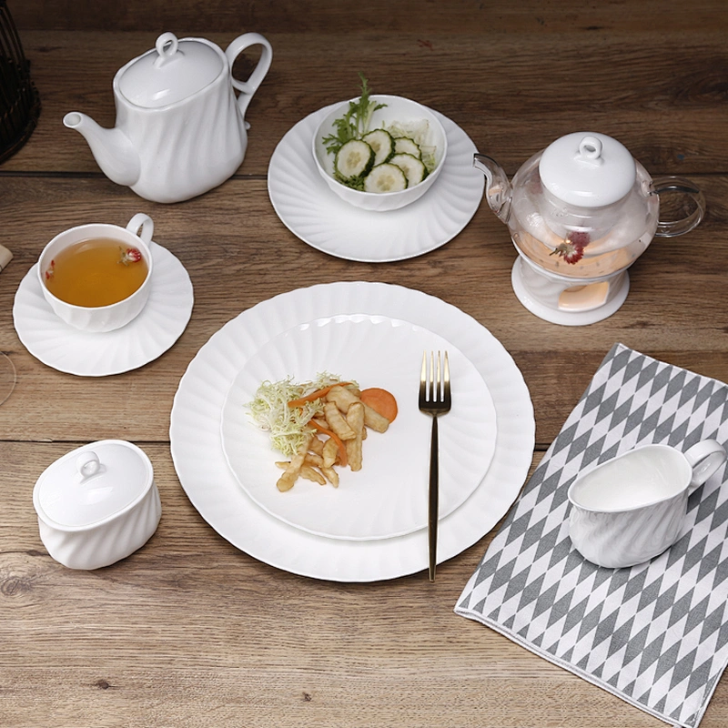PITO New Design Bone China Platter Round Ceramic Tableware Plates Set for Hotel Restaurant