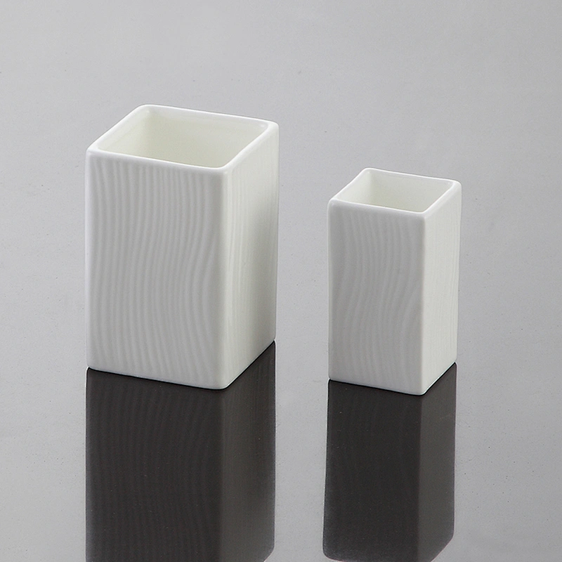 New Arrive white square Porcelain toothpick holder bone China square toothpick holder