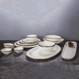 wholesale chinese professional porcelain dinnerware set restaurant glazed plates ceramic tableware