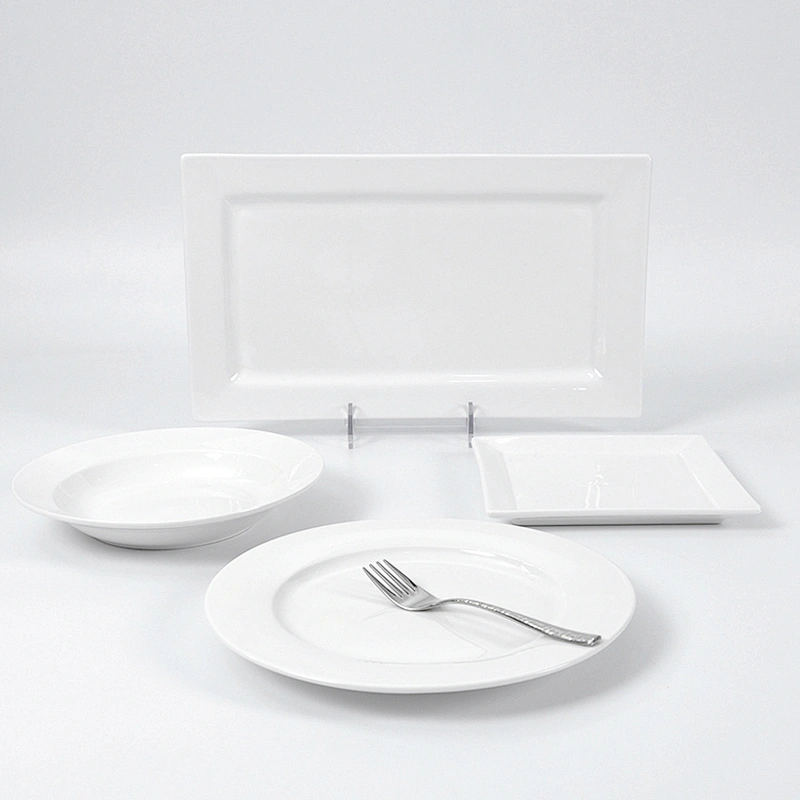 Hotel and Restaurant Banquet Ceramic Dinner Plate, Chaozhou In Stock White Dinner Plates For Restaurant#