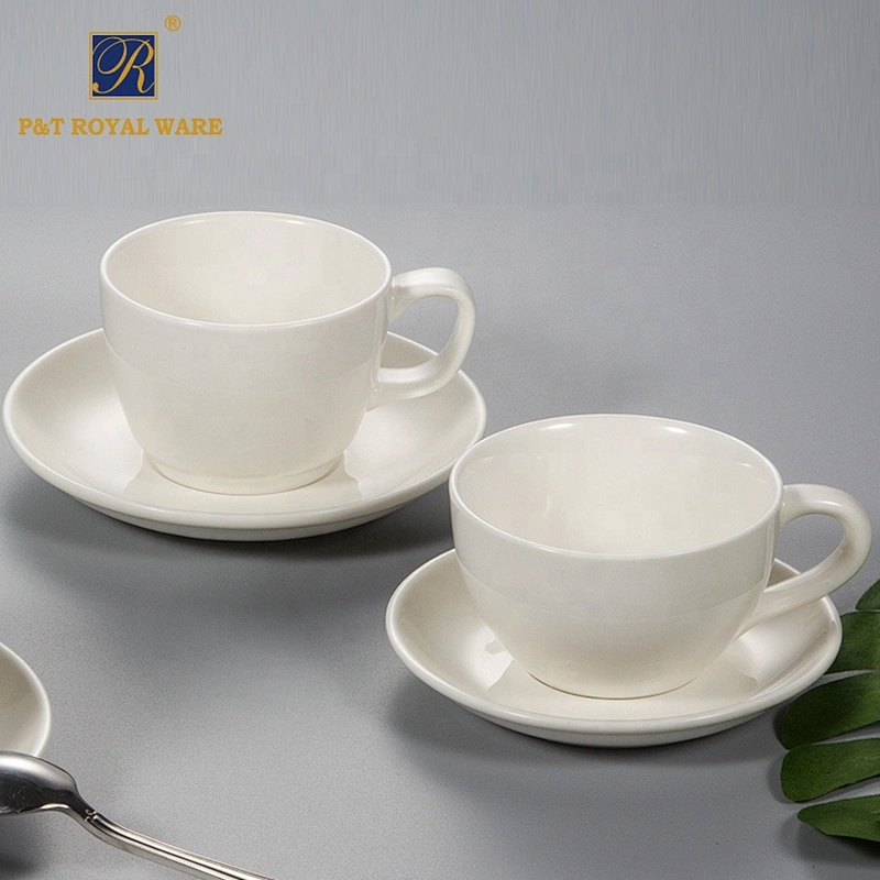 Custom logo white 240ml ceramic coffee mug cup