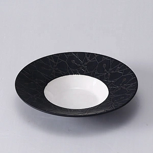 P&T Royal Ware, Black color plates, Unique pasta plates for restaurant use