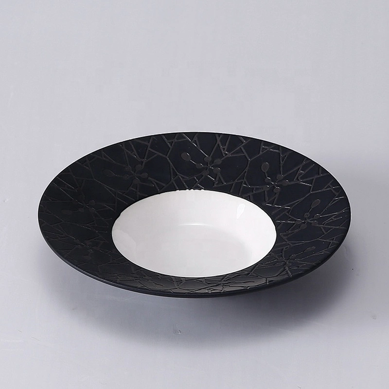 P&T Royal Ware, Black color plates, Unique pasta plates for restaurant use
