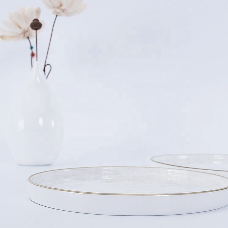 wholesale round flat porcelain dinner tableware crockery ceramic dining plate