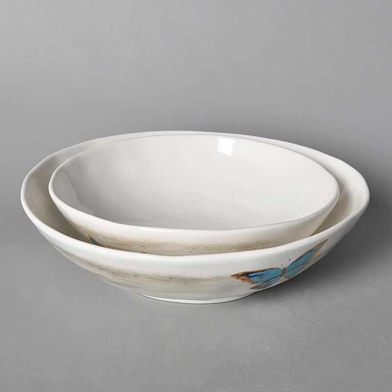 luxury colorful round porcelain fruit pasta bowl hotel catering restaurant ceramic soup bowl