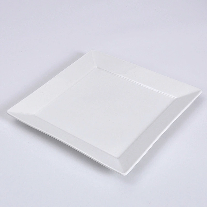 P&T ROYAL WARE 2020 Hot Sale Wholesale Smooth Glazed Square Porcelain Restaurant Hotel  Plates 11 inch Dinner Plate Steak Plate